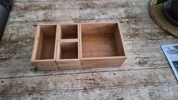 Rangement maquillage bois