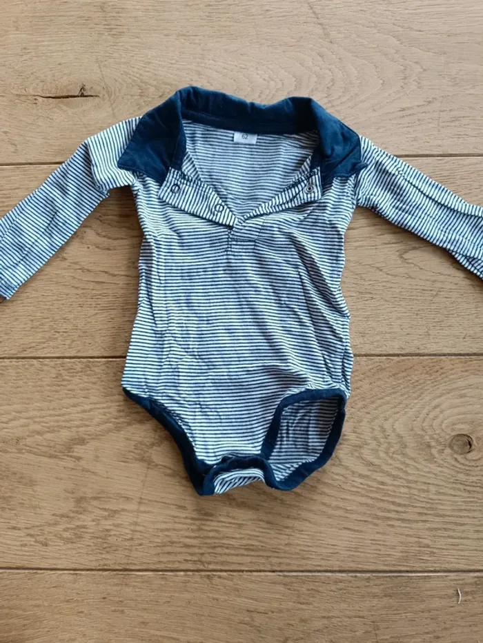 Body polo ligné marine