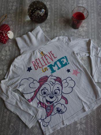 Sous pull blanc "Pat Patrouille"