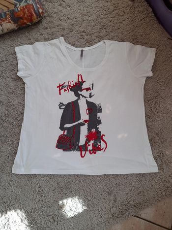 Tee-shirt tunique T46 blanc coton DCA