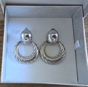 Boucles d'oreilles argentées  en acier neuves