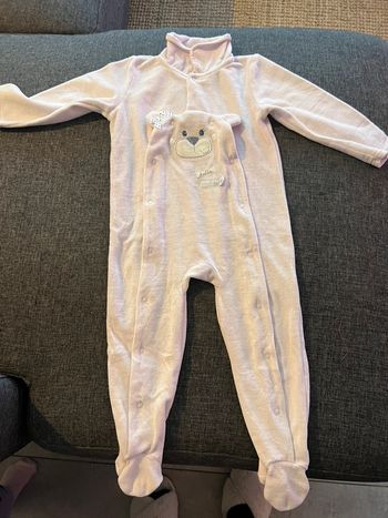 Pyjama bébé fille rose pale velours Mes Petits Cailloux 24mois 86cm