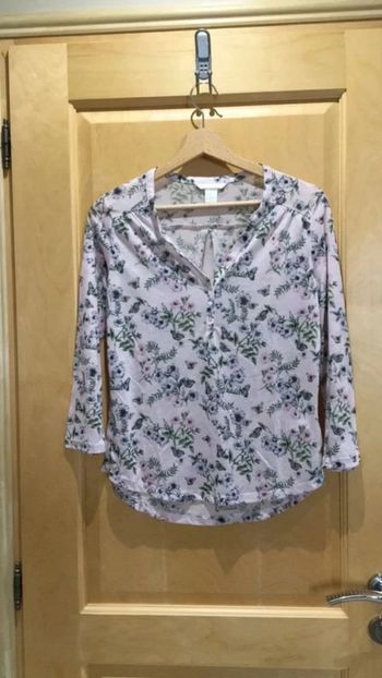 Tee-shirt H&M fleuri manches 3/4