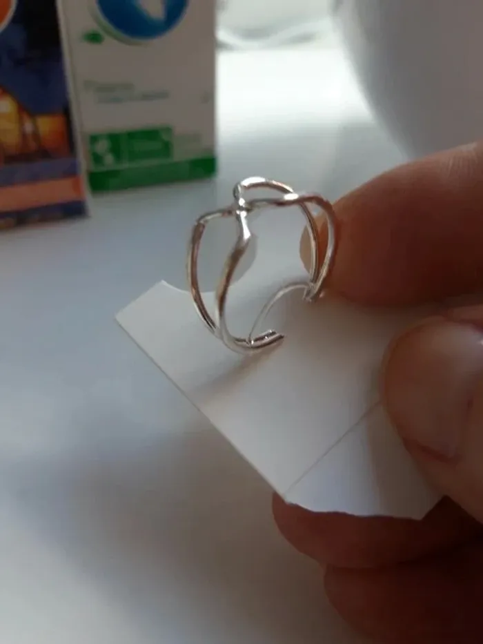 Bague fantaisie ajustable argentée - photo numéro 4