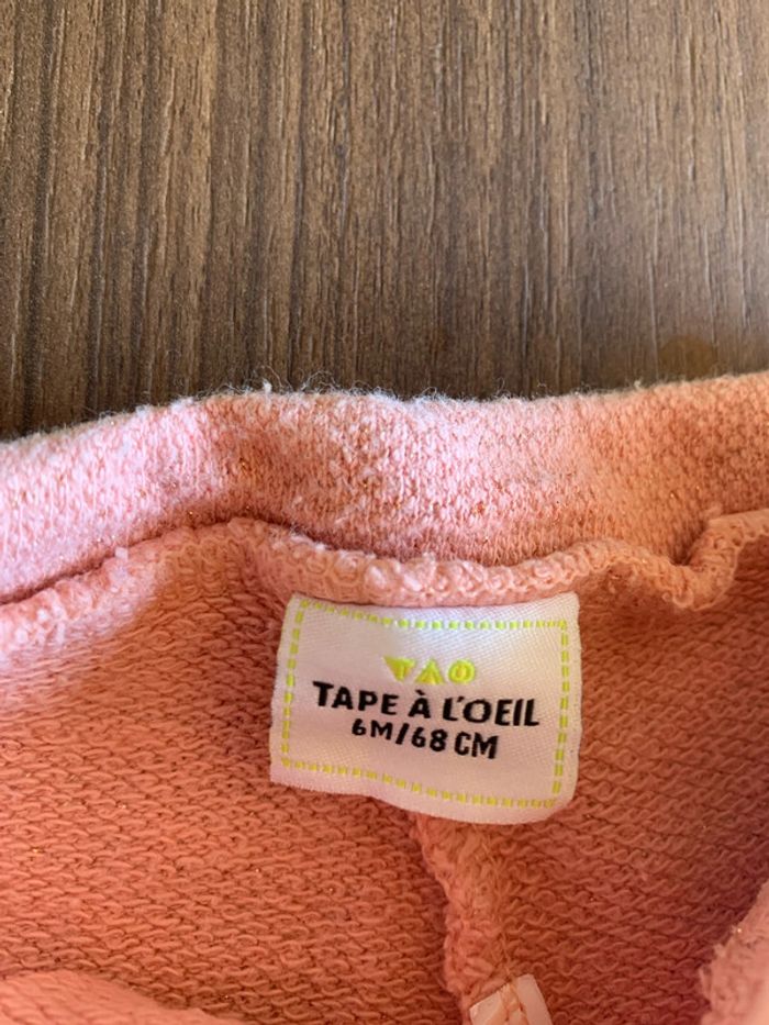 Pantalon rose et fils dorés 6 mois fille Tape a l’œil - photo numéro 3