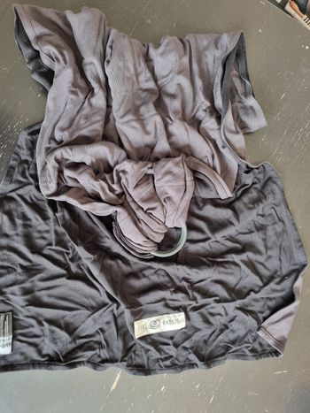 Echarpe de portage avec anneaux noire et anthracite 
