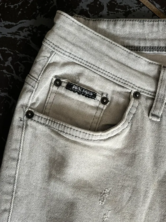 Jean gris troué slim L - photo numéro 3