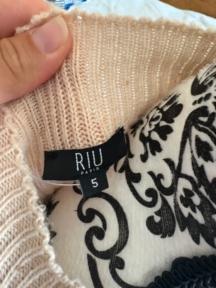 Pull oversize beige en maille côtelée – RIU Paris – Taille 5 (XL/XXL) - photo numéro 4