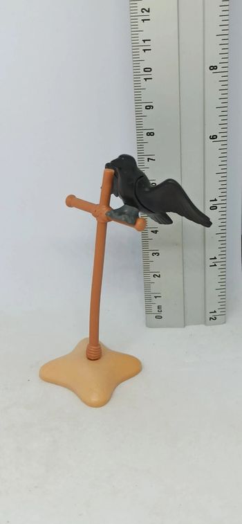 Oiseau corbeau sur perchoir playmobil