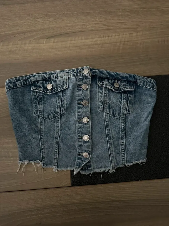 Haut bustier en jean