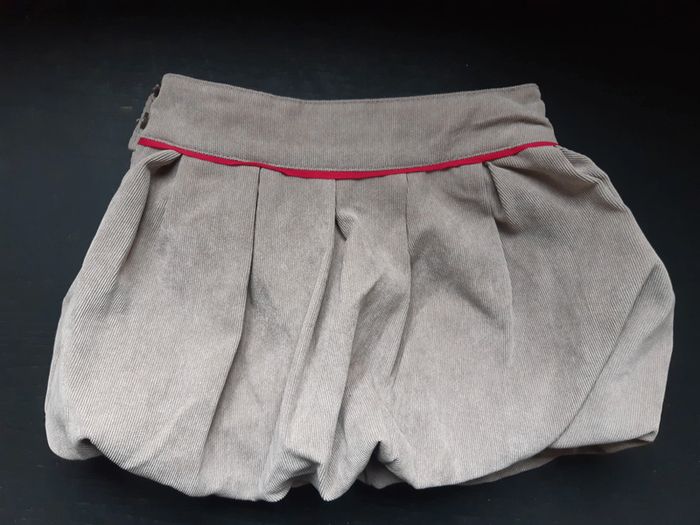 Jupe boule velours grise rose neuve obaibi 18 mois