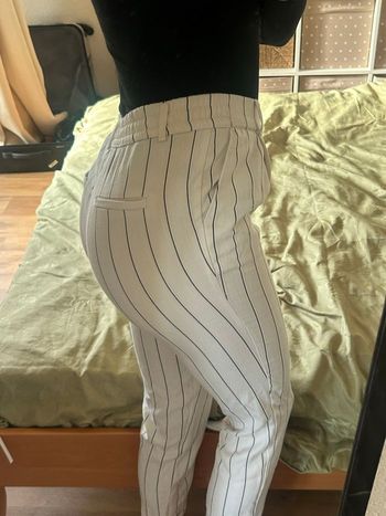 Pantalon blanc à rayures Only