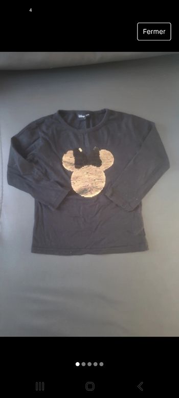 Tee-shirt manche longue fille Disney minnie 3/4 ans