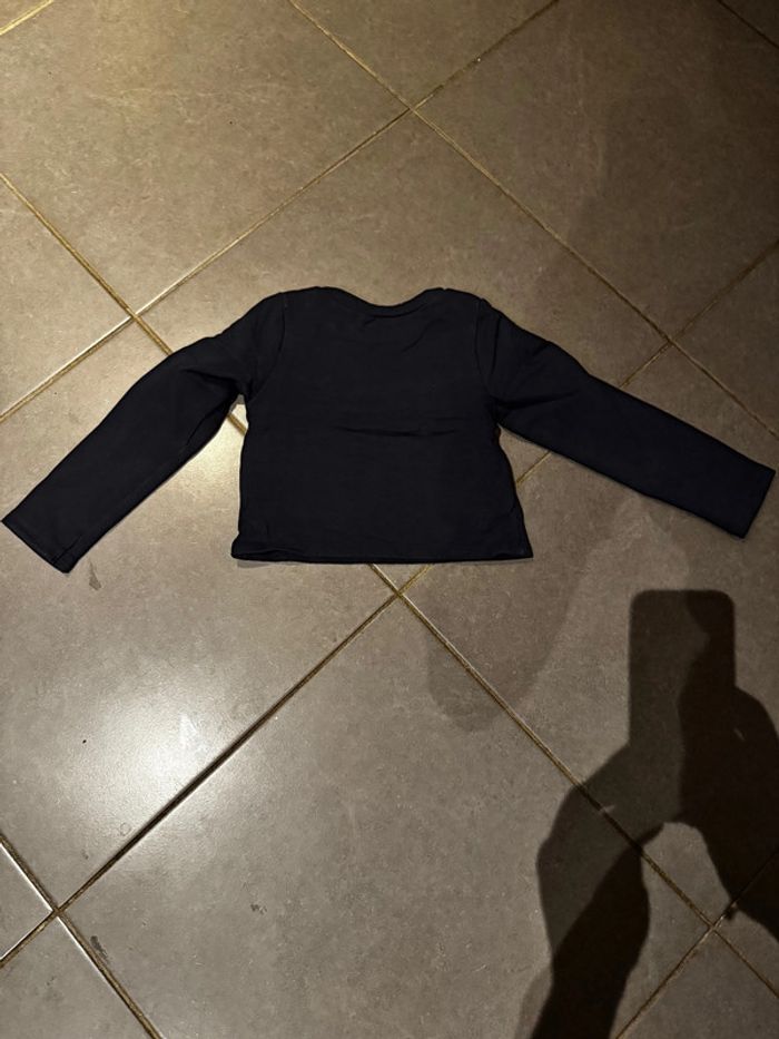 Pull / Sweat court avec 3 bandes & 6 boutons - Ikks - Cœurs / Mermaids - Bleu marine, doré - 6 ans - photo numéro 3