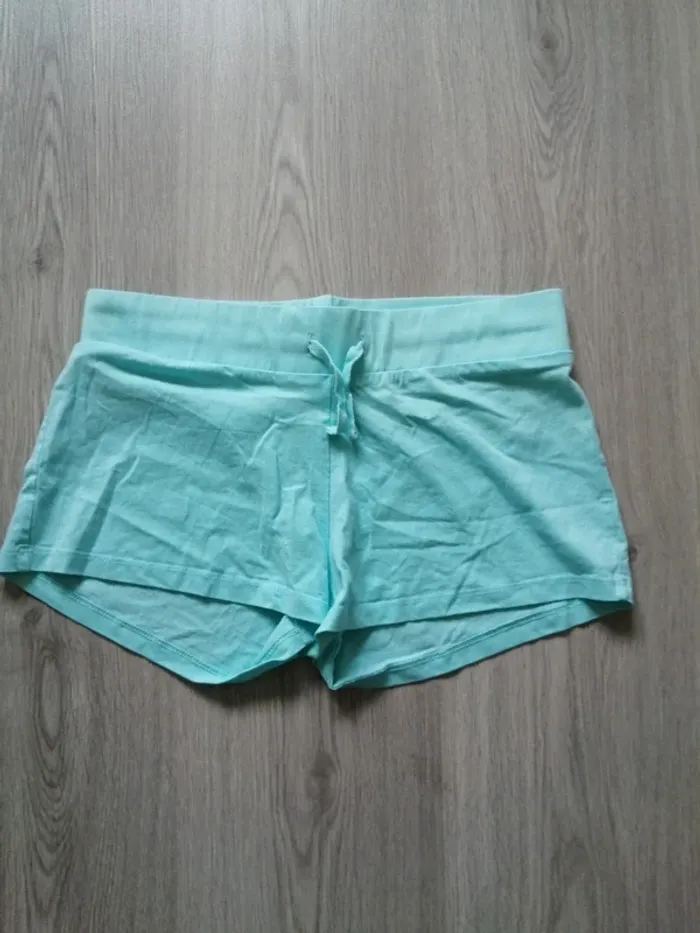 Ensemble short et tee-shirt cap bleu et rose imprimé flamants roses / H&M / (14 ans +) - photo numéro 3