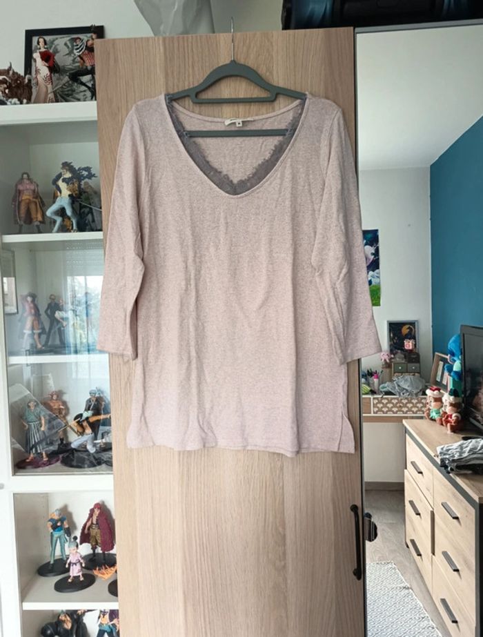 Pull fin rose pâle grain de malice - Taille M 38