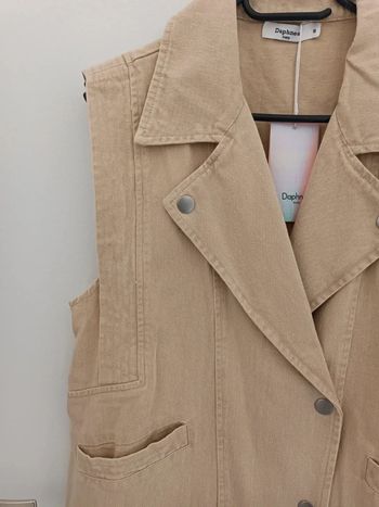 Veste sans manches beige 100% coton Daphnea Taille S Neuf avec étiquette