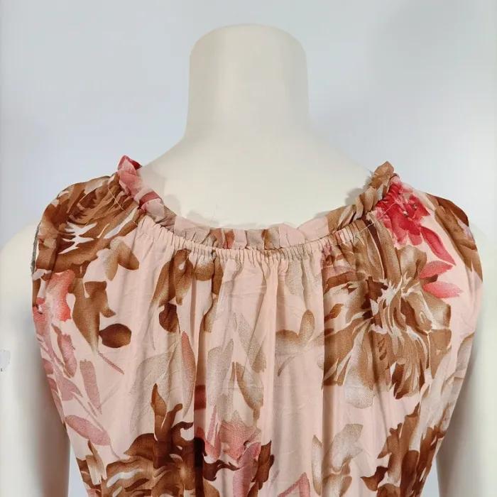 Robe Longue - Sen YA - taille L - Rose pastel - Col rond Perles, sans manche - A206 - photo numéro 5