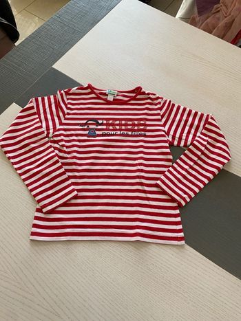 Tee-shirts ML marinière rouge 6 ans Vertbaudet