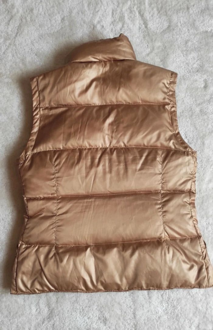 Veste doudoune sans manches Nafnaf doré or M vintage tendance - photo numéro 5