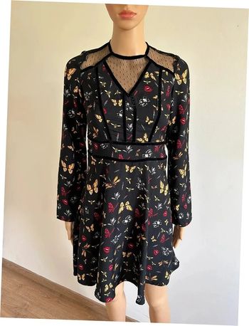 Robe noire et imprimée neuve à manches longues Morgan taille 34 (valeur 75€)