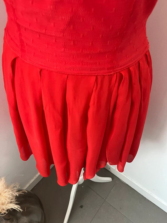Robe bustier dentelle rouge cintrée Maje S - photo numéro 2