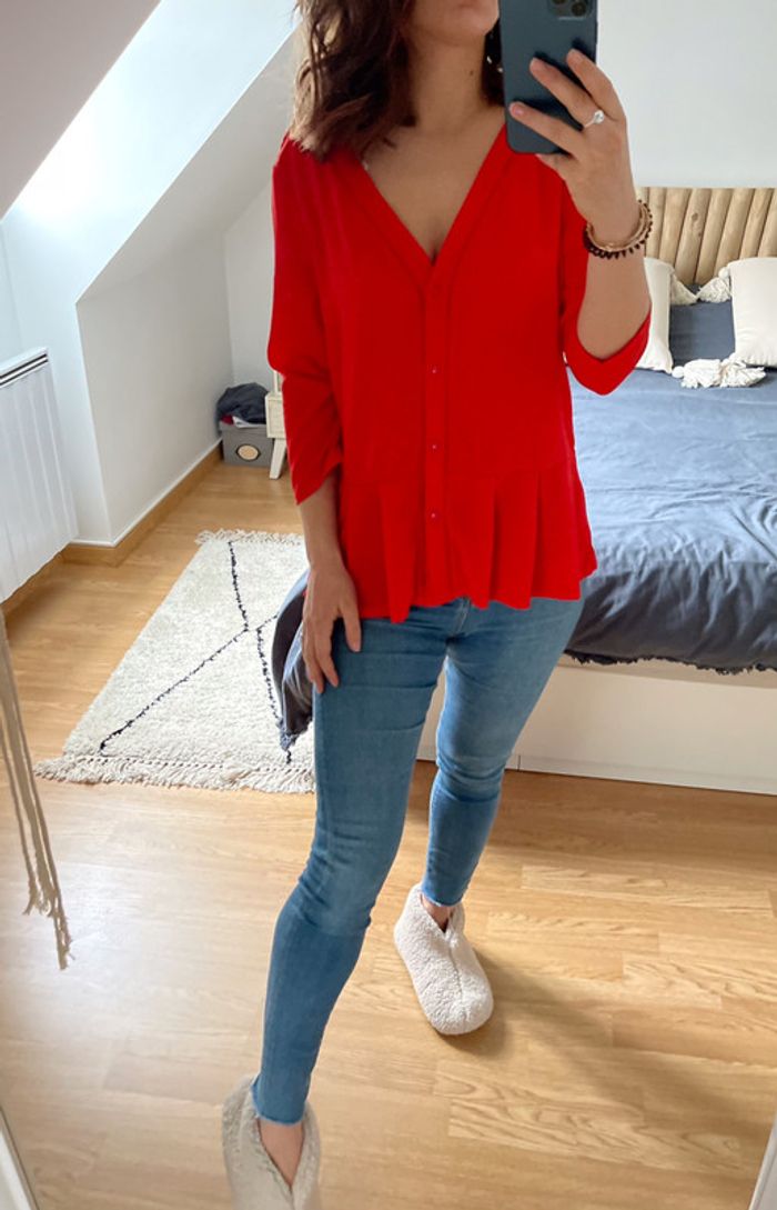 Blouse peplum rouge joli dos 🌹 - photo numéro 4