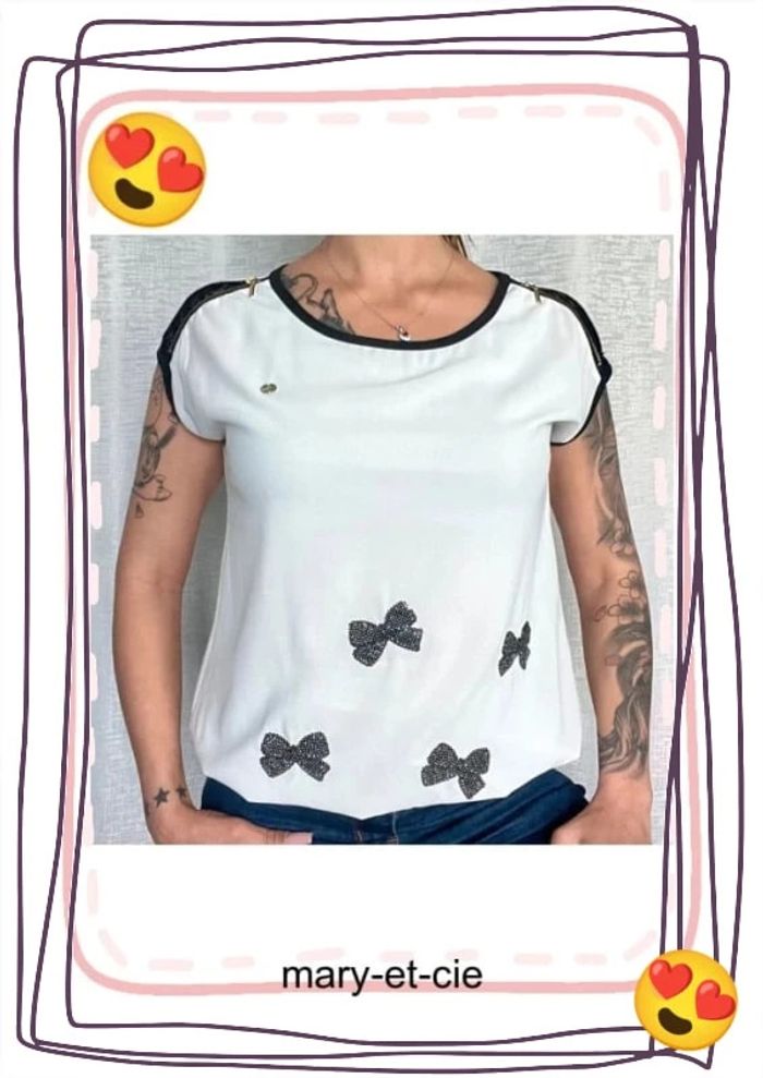 SOLDÉ - Blouse manches courtes taille M - Rinascimento - photo numéro 4