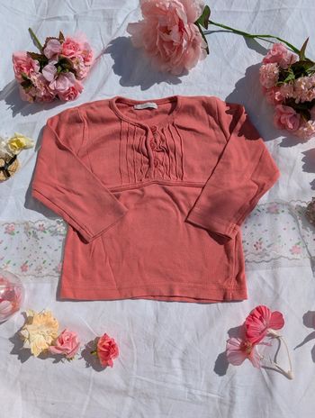 Sweat fin a manches longues rose 2 ans