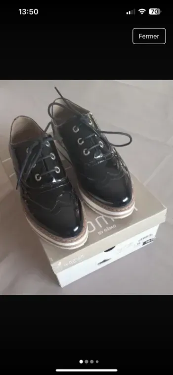 Chaussures compensées vernis noir - Gémo - Taille 38
