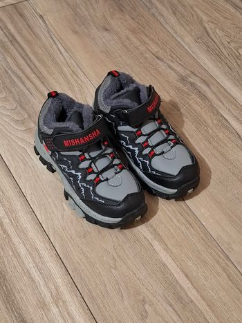 Chaussure double fourrure hiver noir gris Mixte