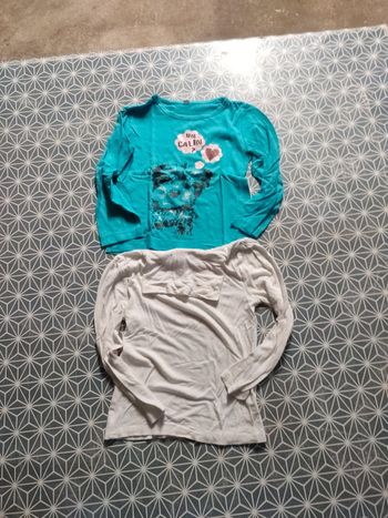 2 t-shirt manches longues fille