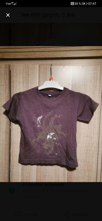 Tee shirt garçon, 3 ans Tissaia