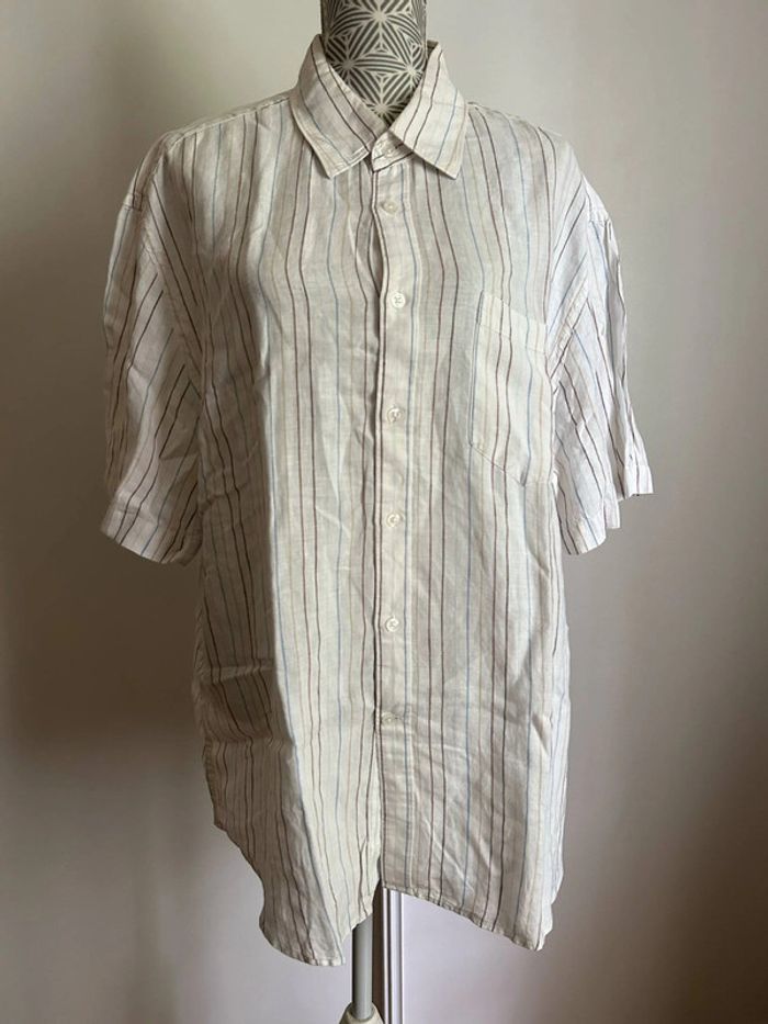 Chemisette blanche à rayure