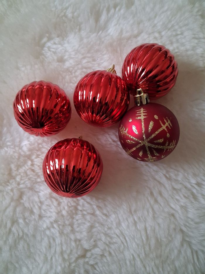 Lot de 5 boules de Noel 🎄rouges