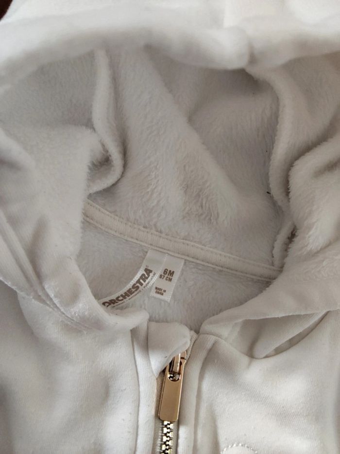 Sweat zippé creme 6mois - photo numéro 3