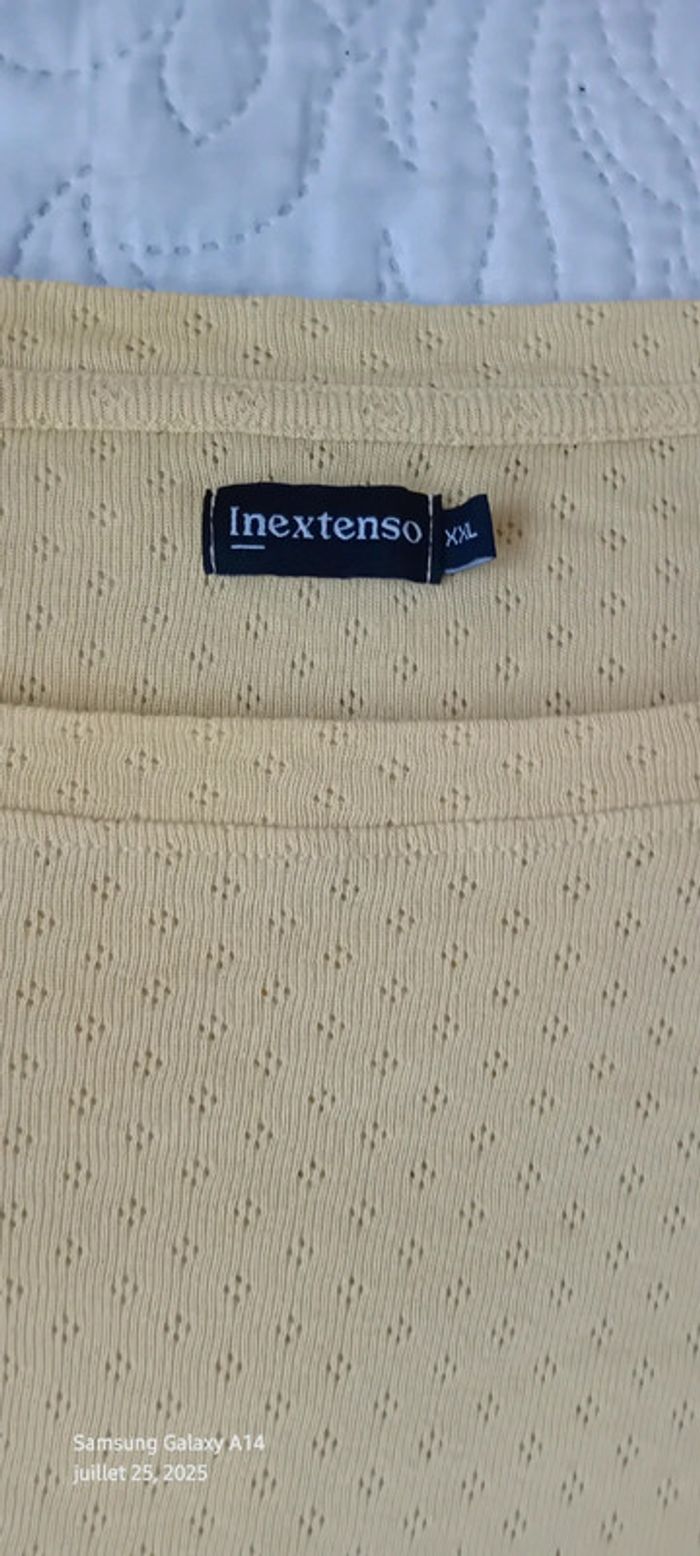 Haut manches courtes oversize maille ajourée motif losanges femme XXL in extenso - photo numéro 14