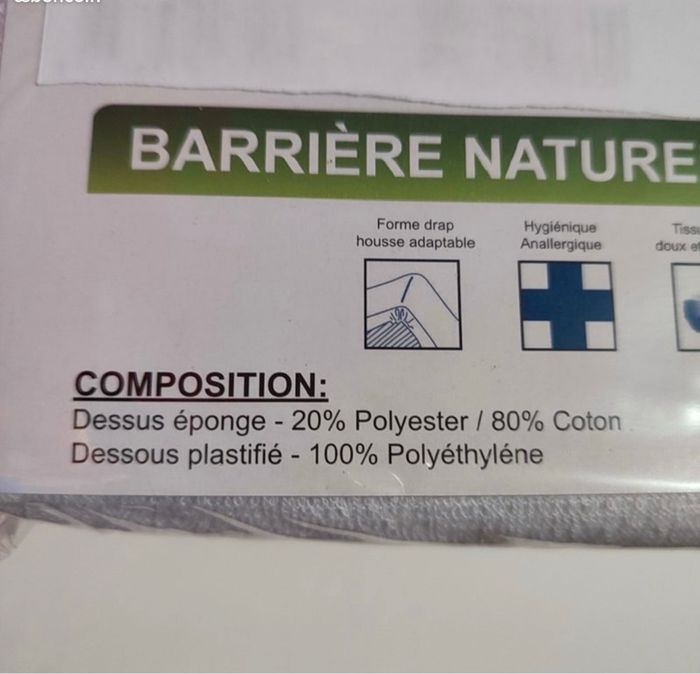 Drap type Protège* matelas imperméable 80% coton pour lit double de 180 x 200 x 30 cm , Home & Deco - photo numéro 6