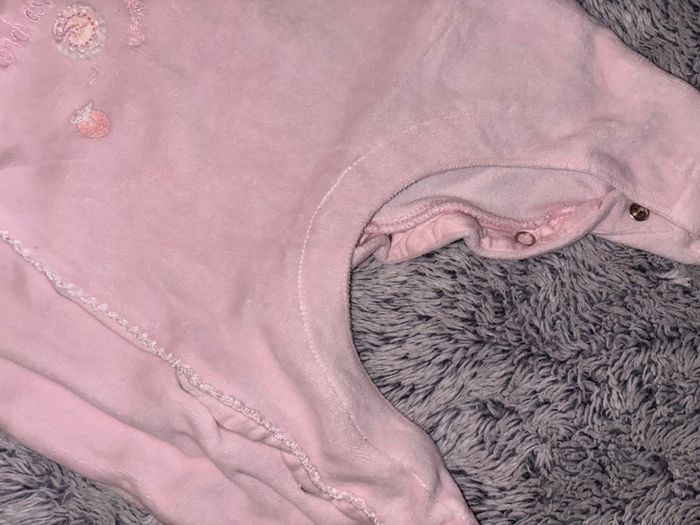 Pyjama velours fleur bébé - photo numéro 3
