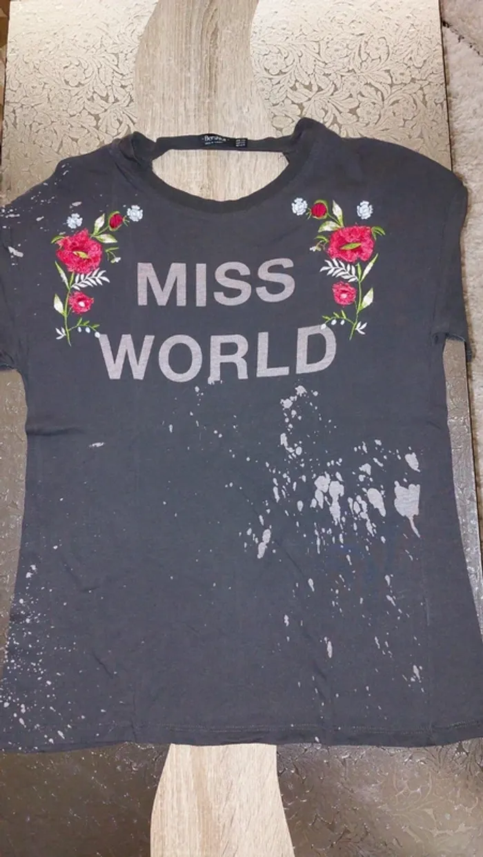 T-shirt long texturisé