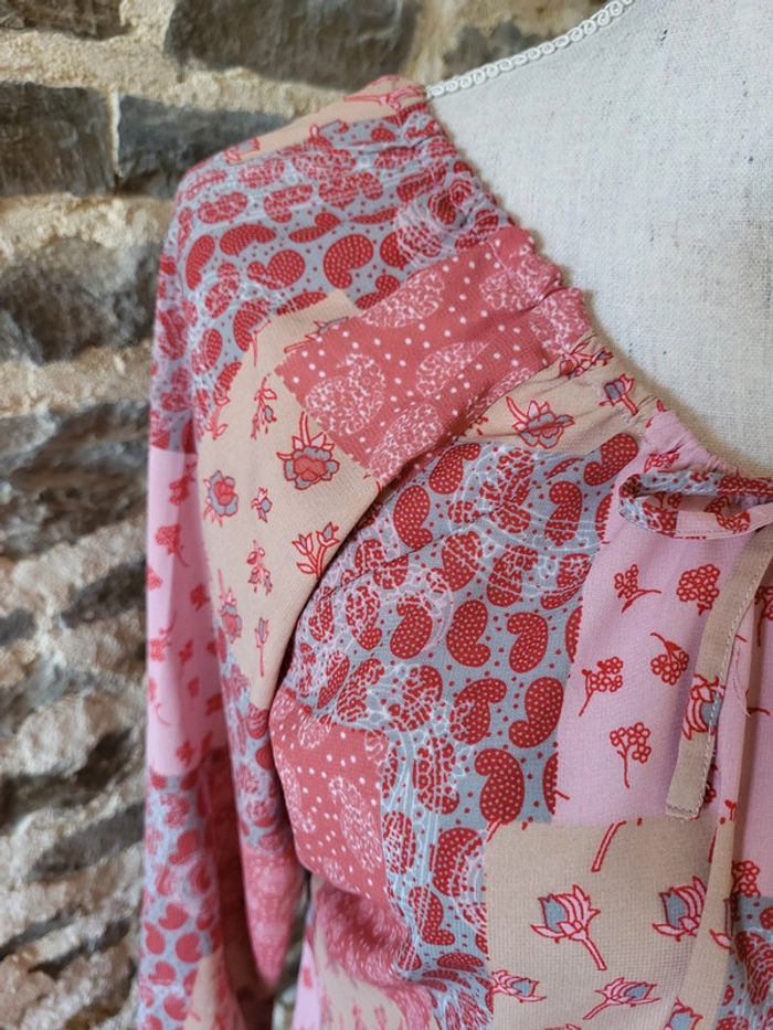 Blouse légère manches longues à motifs rose 3 Suisses Taille 42/44 - photo numéro 5