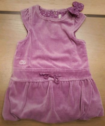 Robe velours violette avec noeud orchestra 6 mois