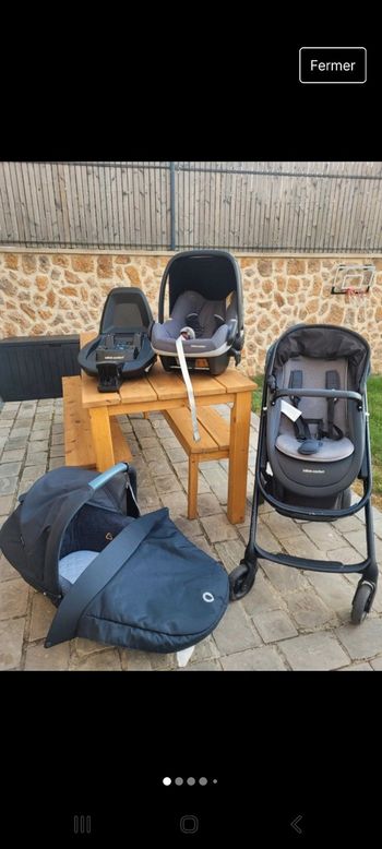 Poussette Trio Lila SP + base isofix + ombrelle