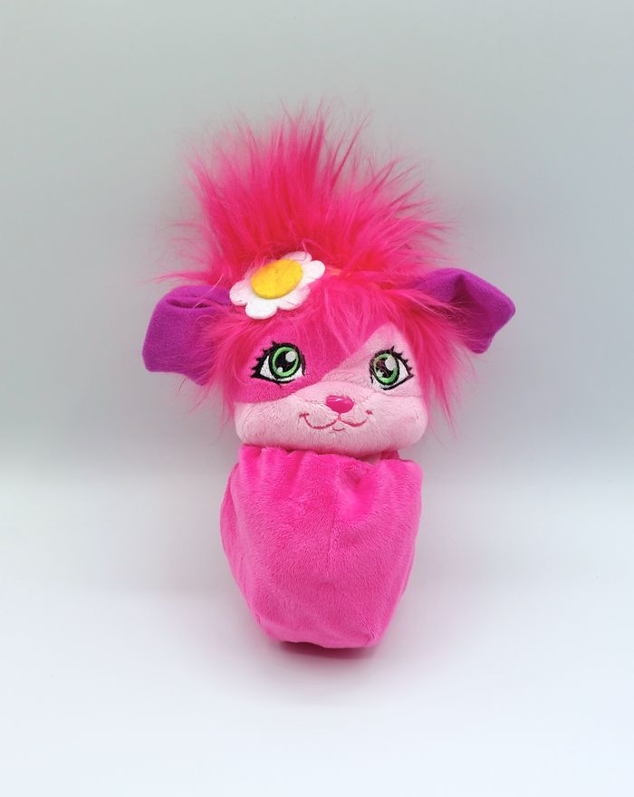 Petite peluche doudou Popples Bubbles rose mauve SPIN MASTERS 2015 18 cm fleur - photo numéro 6
