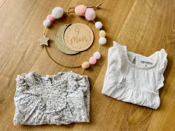 🌟Lot de 2 haut filles manches longues - 9 mois