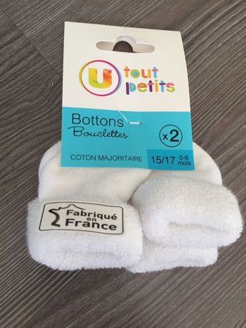 Chaussettes pour bébé blanches U Tout Petit Taille 15/17