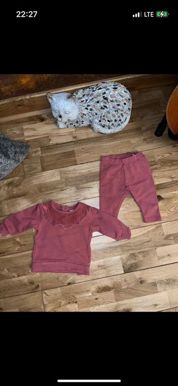 Ensemble vieux rose name it tres Bon etat 56cm/1-2mois