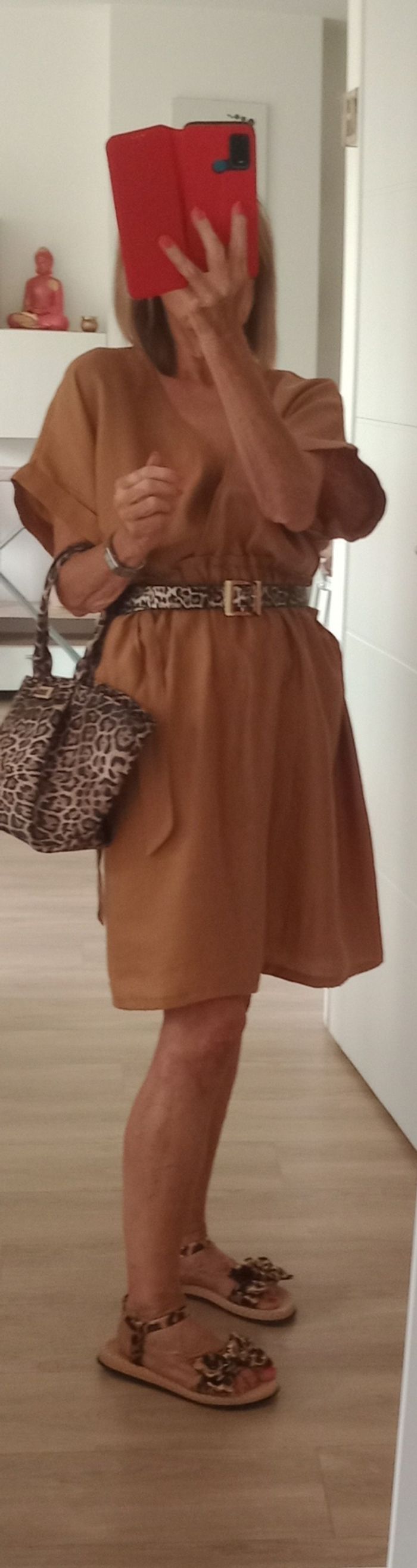 Robe courte Camel Camaïeu