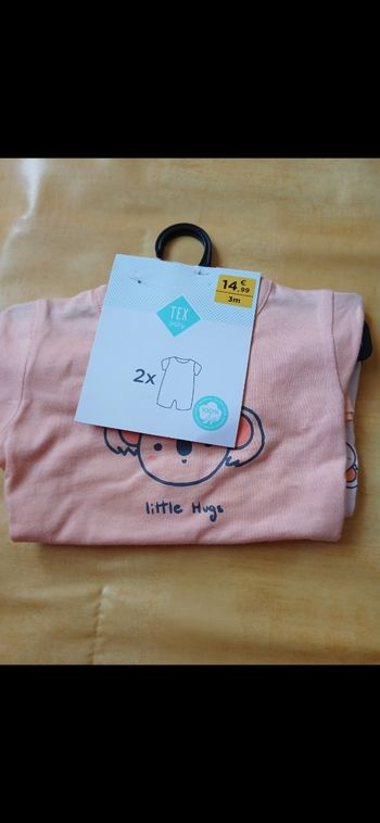 Lot 2 barboteuse combishort garçon tex baby 60 cm 3 mois