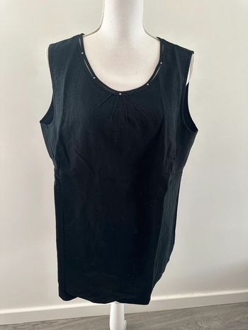 Débardeur noir et strass argentés T46 3XL